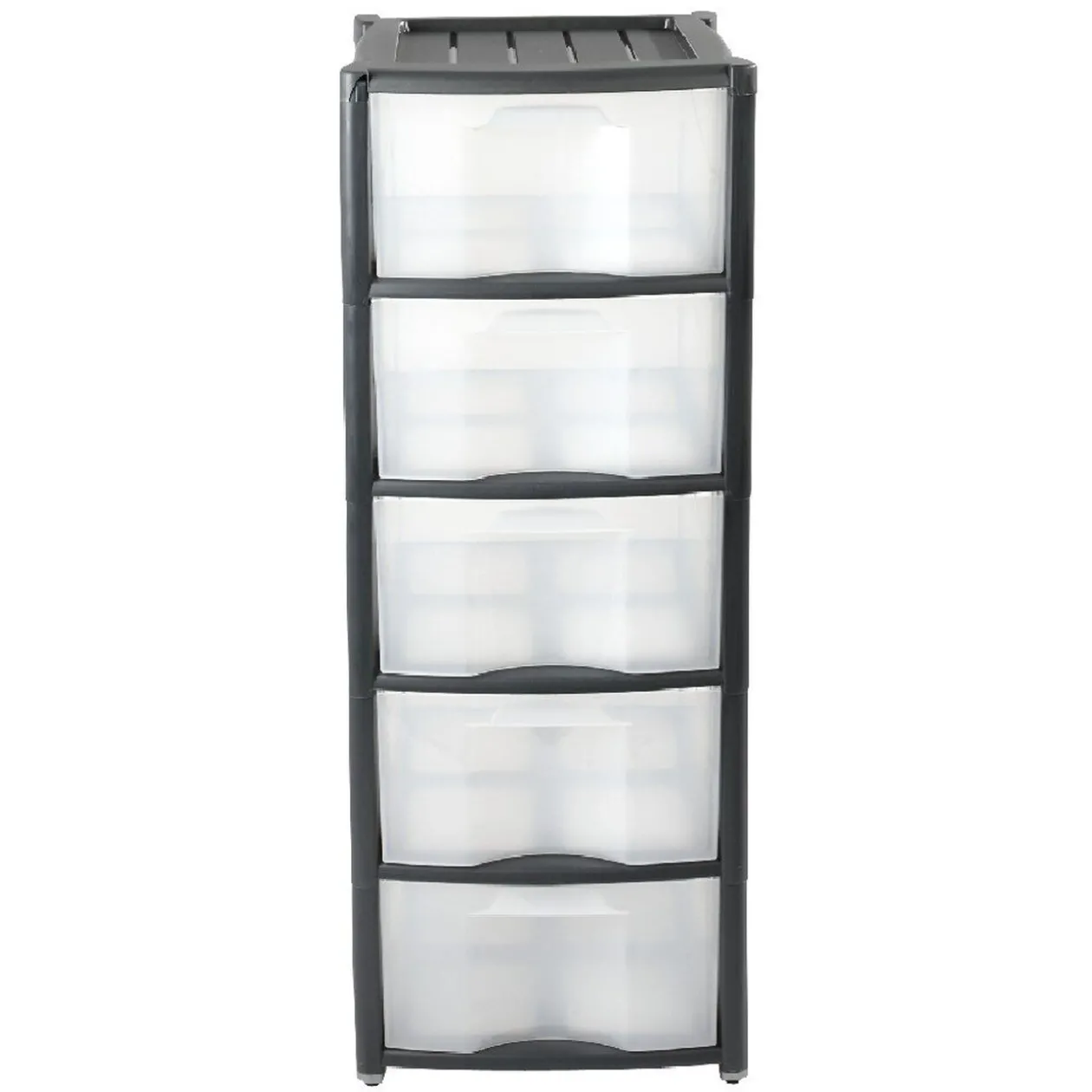 Tour de rangement 5 tiroirs noir à roulettes