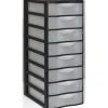 Tour de rangement 8 tiroirs A4 noir