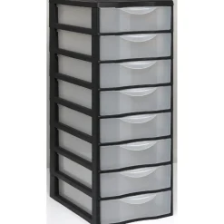 Tour de rangement 8 tiroirs A4 noir
