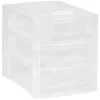 Tour de rangement 3 tiroirs blanc transparent