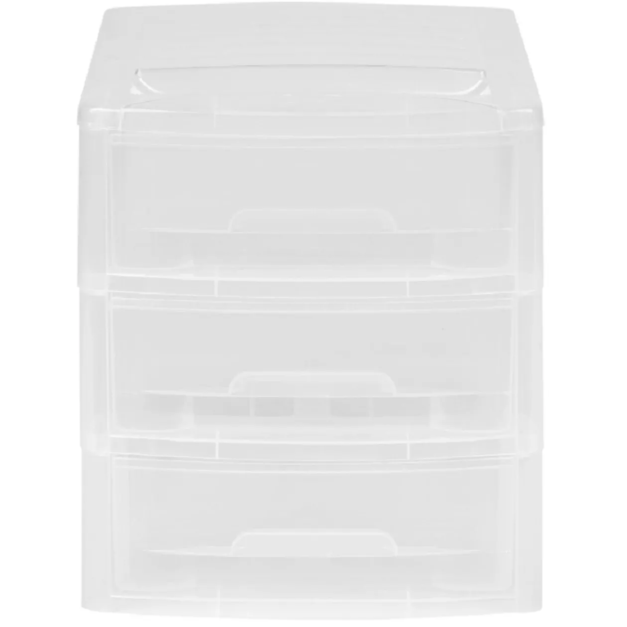 Tour de rangement 3 tiroirs blanc transparent