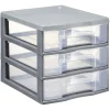 Tour de rangement 3 tiroirs format A6 gris