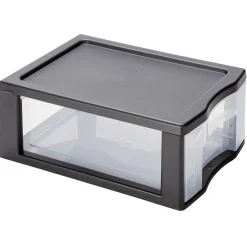 Tour de rangement 1 tiroir format A4 transparent et noir