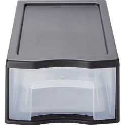 Tour de rangement 1 tiroir format A4 transparent et noir