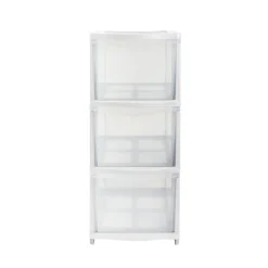 Tour de rangement 5 tiroirs plastique blanc 37x27xH103cm