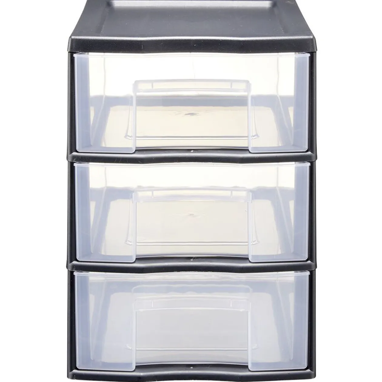 Tour de rangement A5 3 tiroirs noir et transparent 6 L