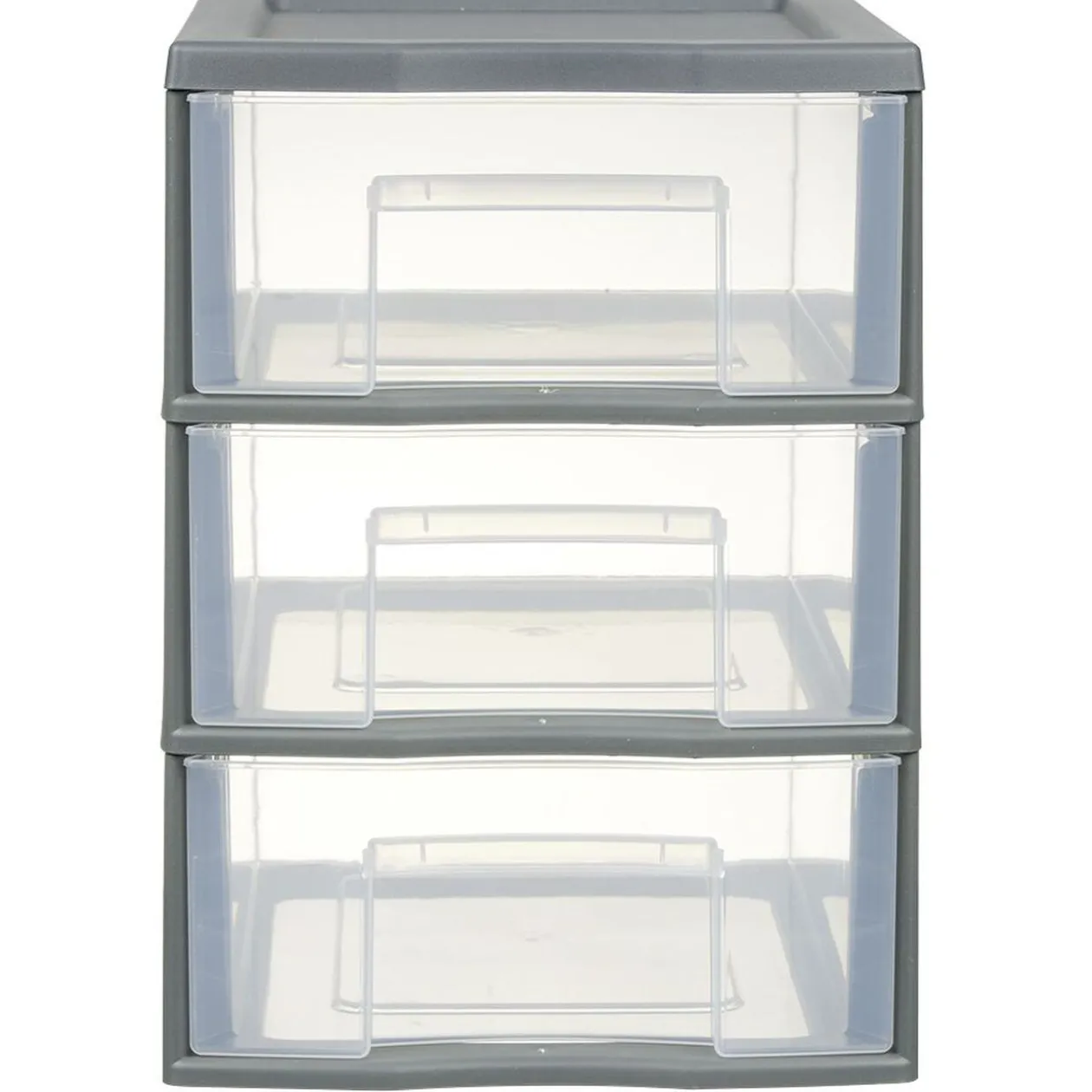 Tour de rangement A5 3 tiroirs grise et transparente 6 L