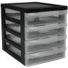 Tour de rangement A5 noire 4 tiroirs transparent