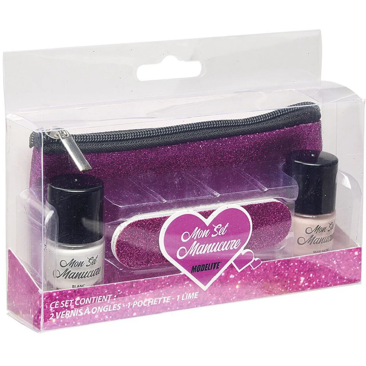 Trousse avec kit vernis french manucure 2x 5 ml