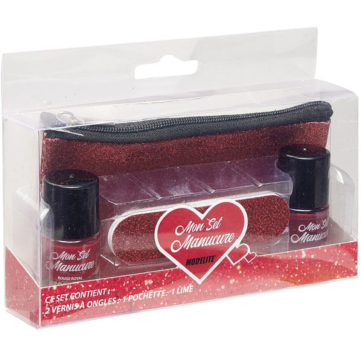 Trousse avec kit vernis french manucure 2x 5 ml