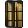 Trousse avec pinceau doré en bois x12