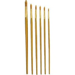 Trousse avec pinceau doré en bois x12