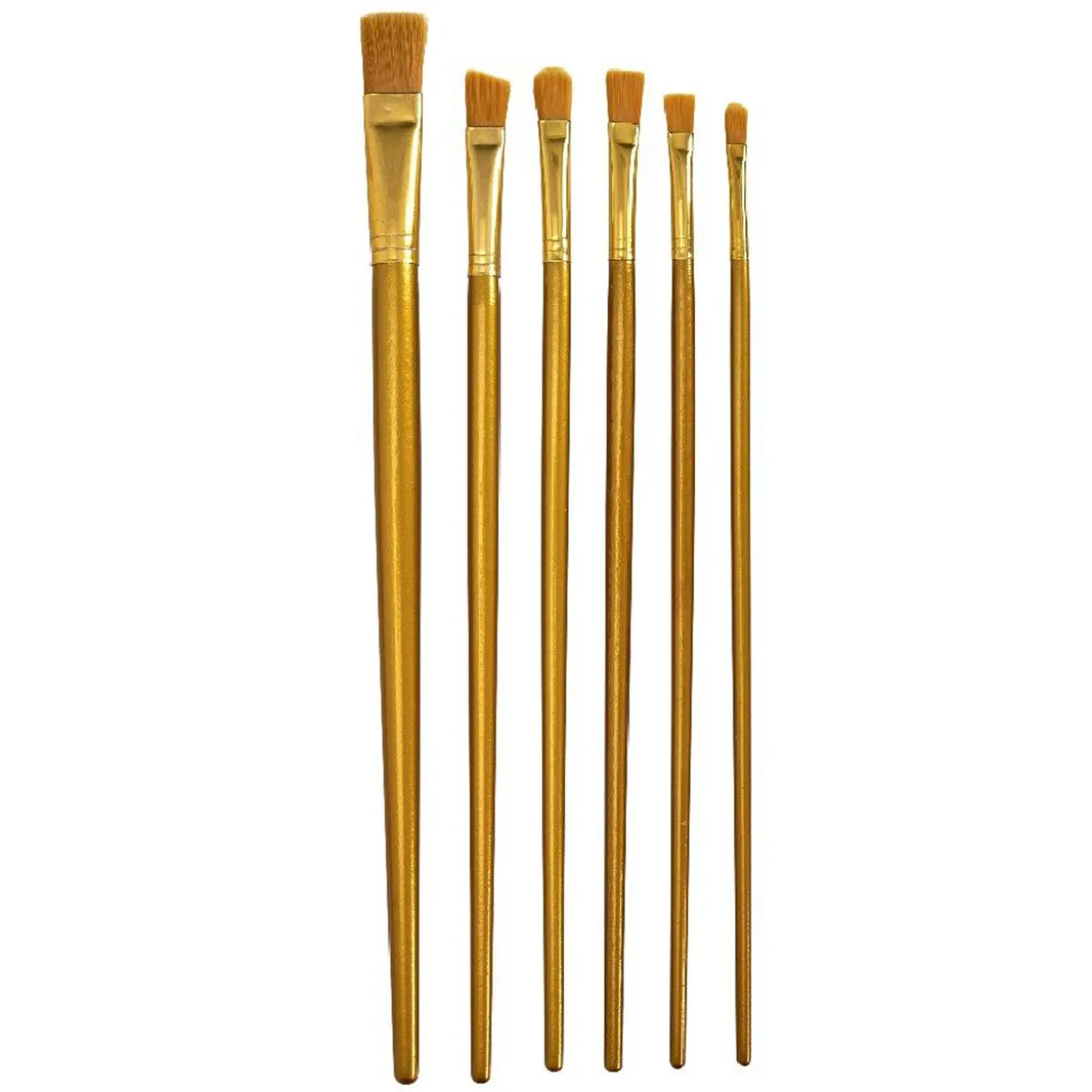 Trousse avec pinceau doré en bois x12