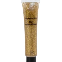 Tube de paillettes dorées