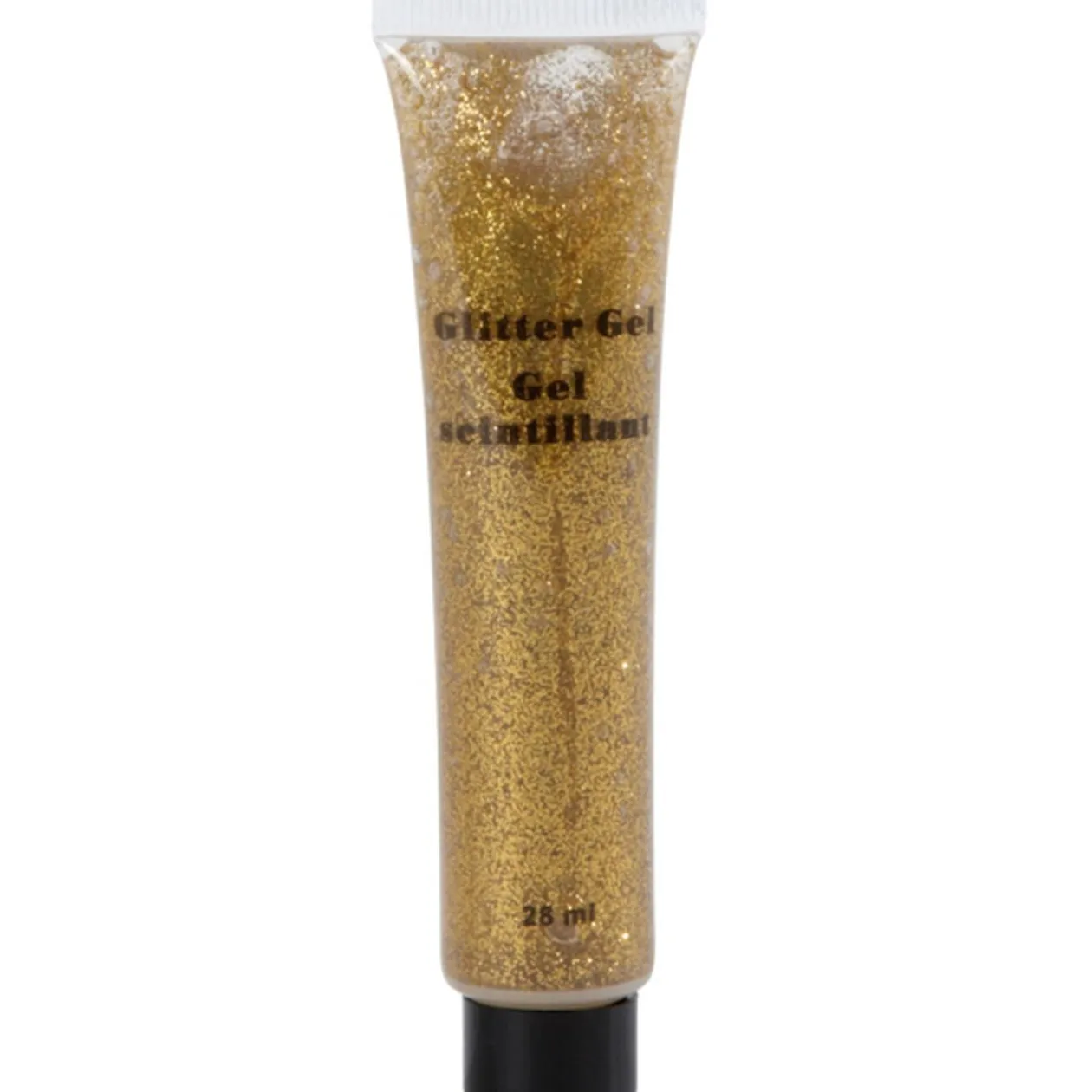 Tube de paillettes dorées