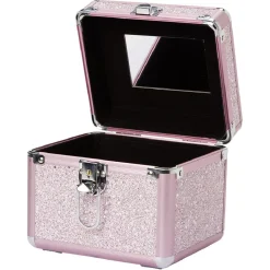 Vanity cosmétique rose à paillettes