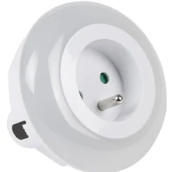 Veilleuse à led 3 couleurs avec prise murale intégrée