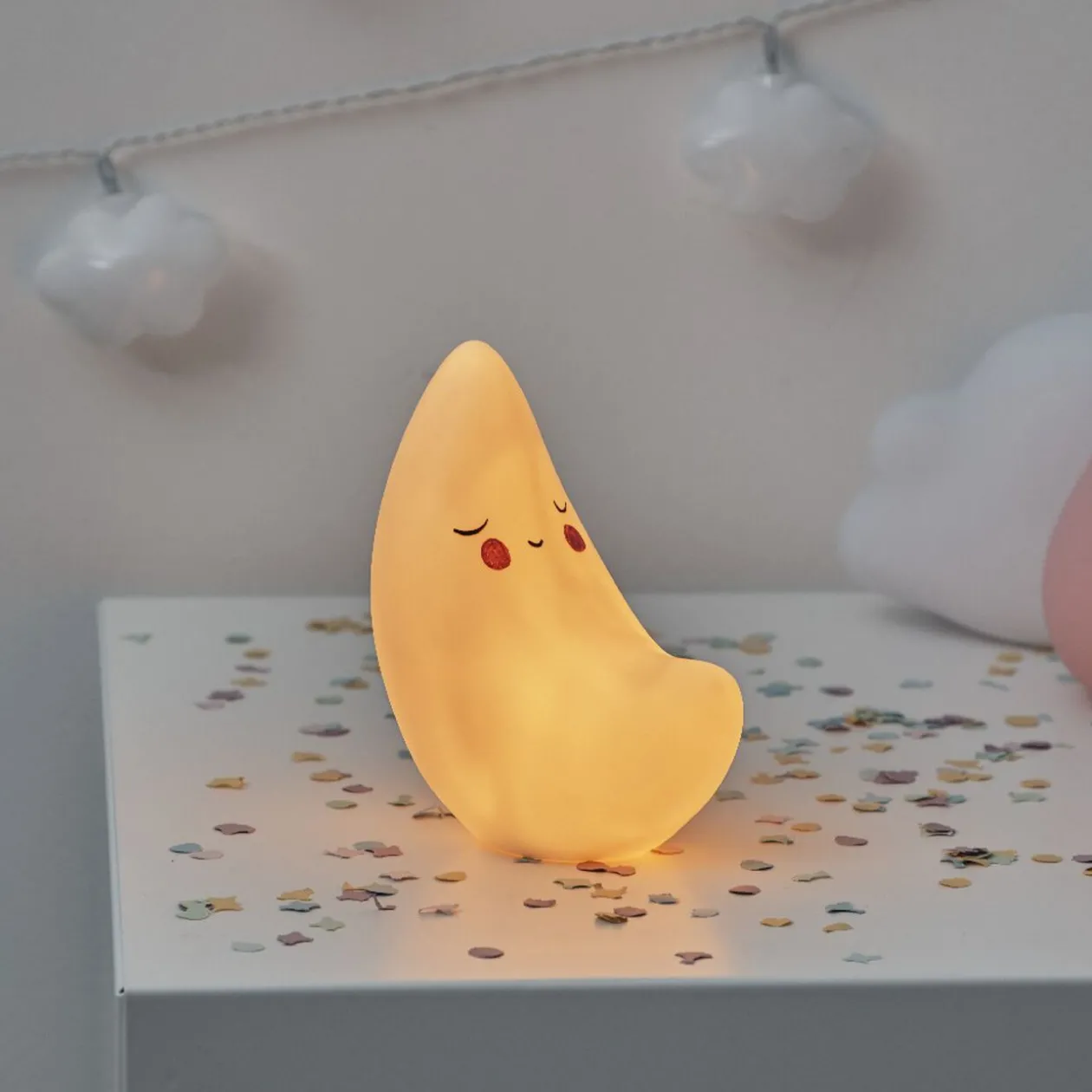 Veilleuse forme lune jaune