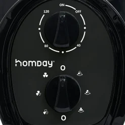 Ventilateur tour oscillant noir 24x24xH75cm 45W