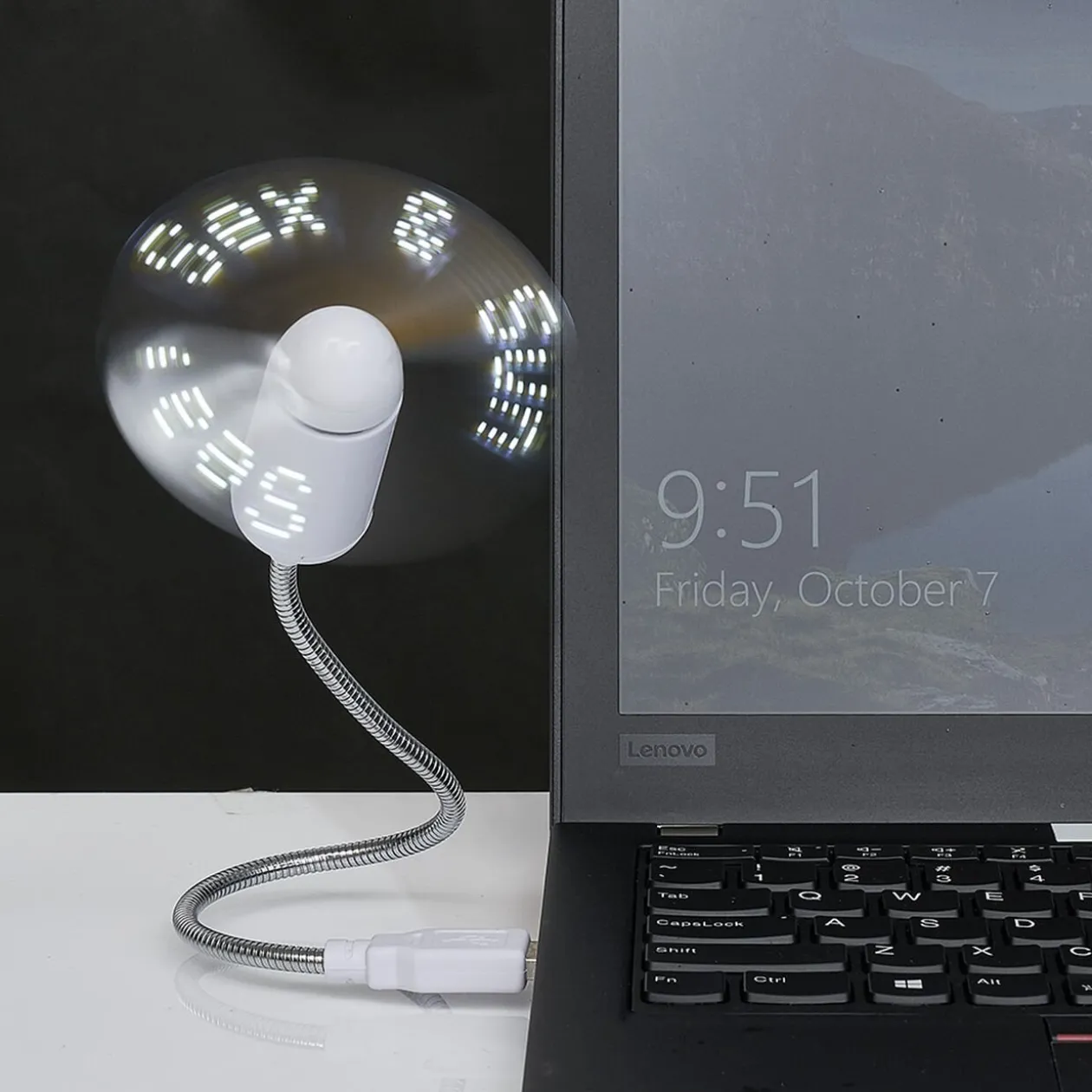 Ventilateur USB avec message LED