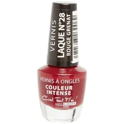 Vernis à ongles laqué rouge grenat n°28