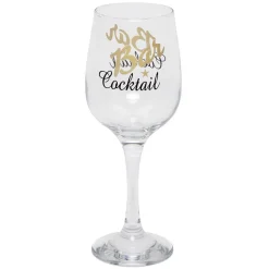 Verre à cocktail à pied transparent avec inscription 48 cl x2