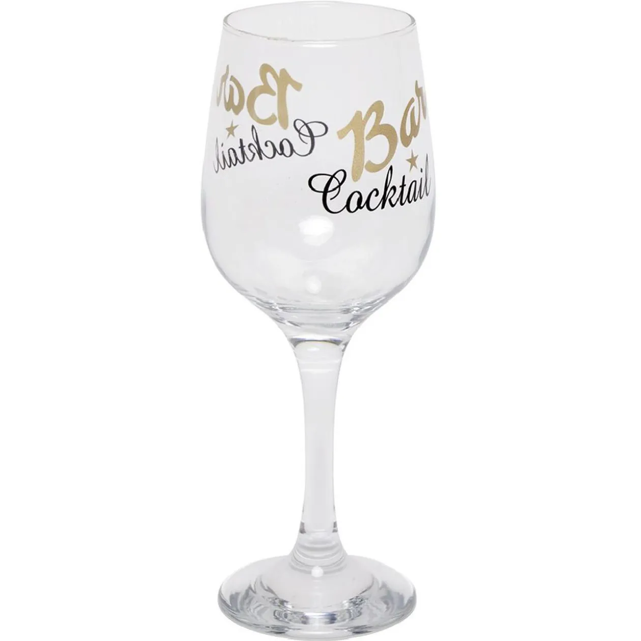Verre à cocktail à pied transparent avec inscription 48 cl x2