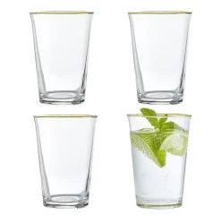 Verre à eau bord doré 29cl x4