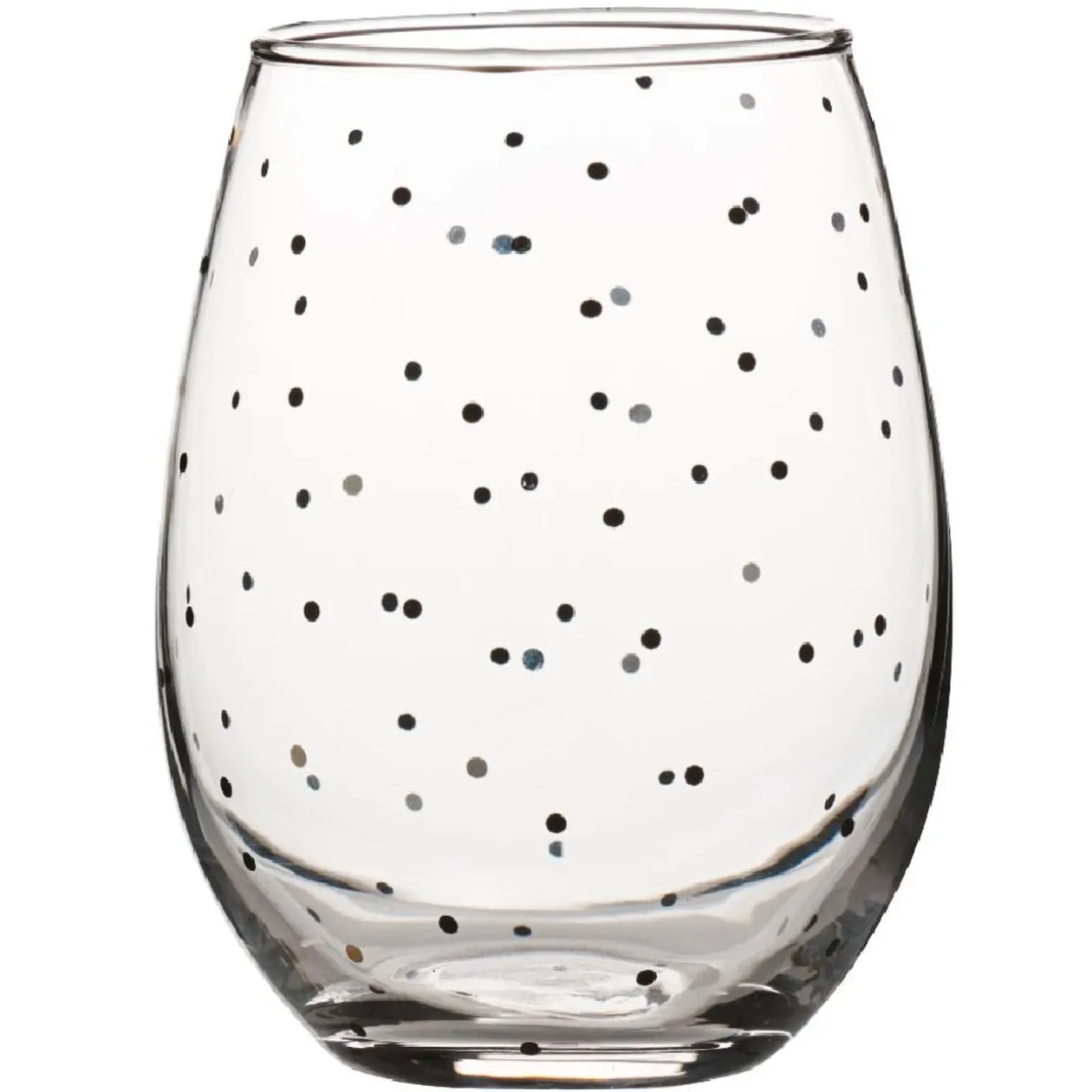 Verre à eau transparent motif pois
