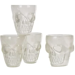 Verre à shooter tête de mort phosphorescent x4