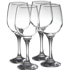 Verre à vin à pied en verre x 4