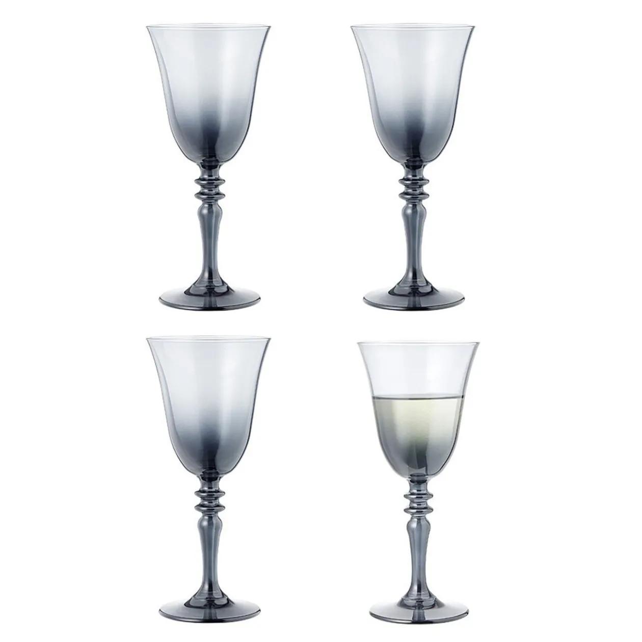 Verre à vin fumé noir 27cl x4