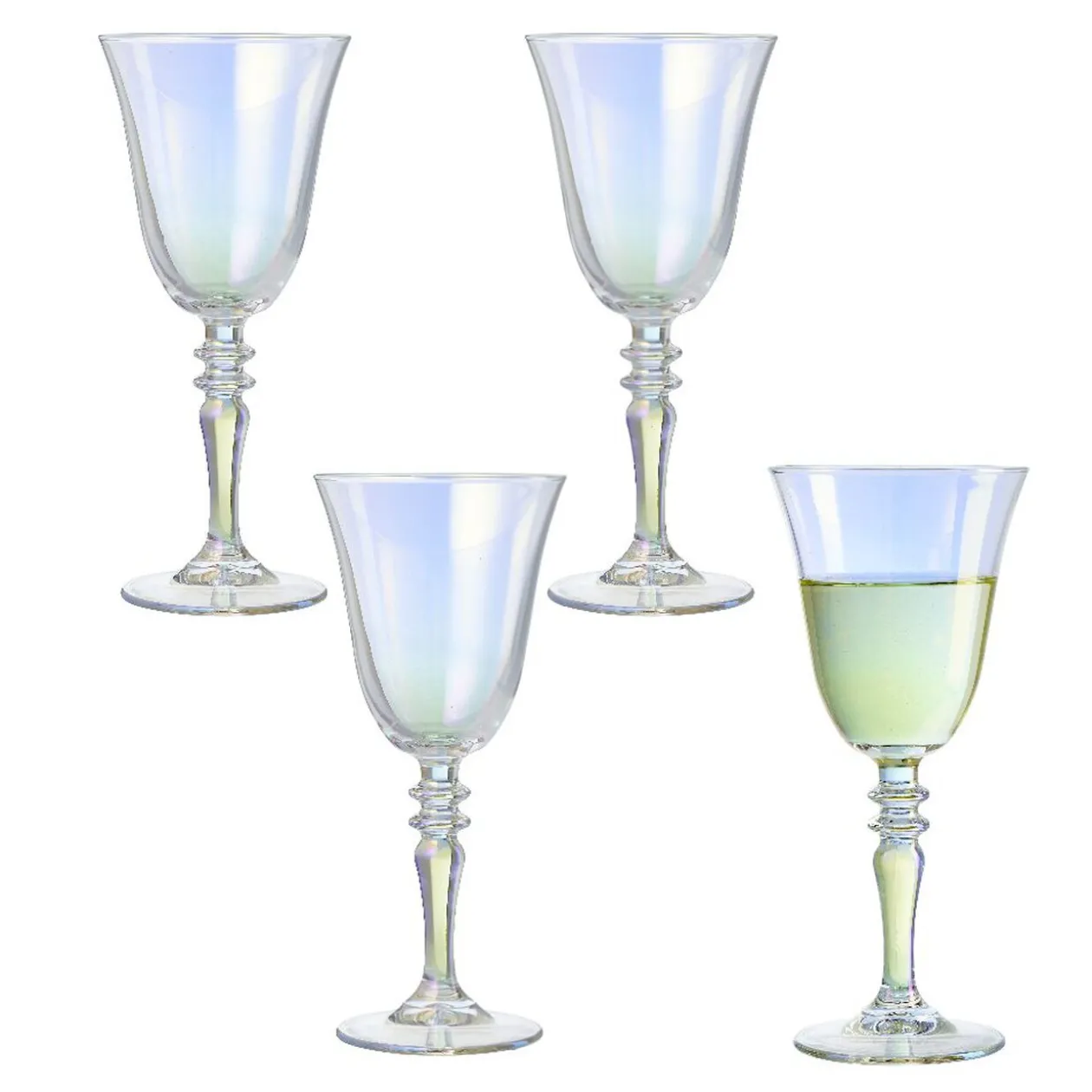 Verre à vin irisé transparent 27cl x4