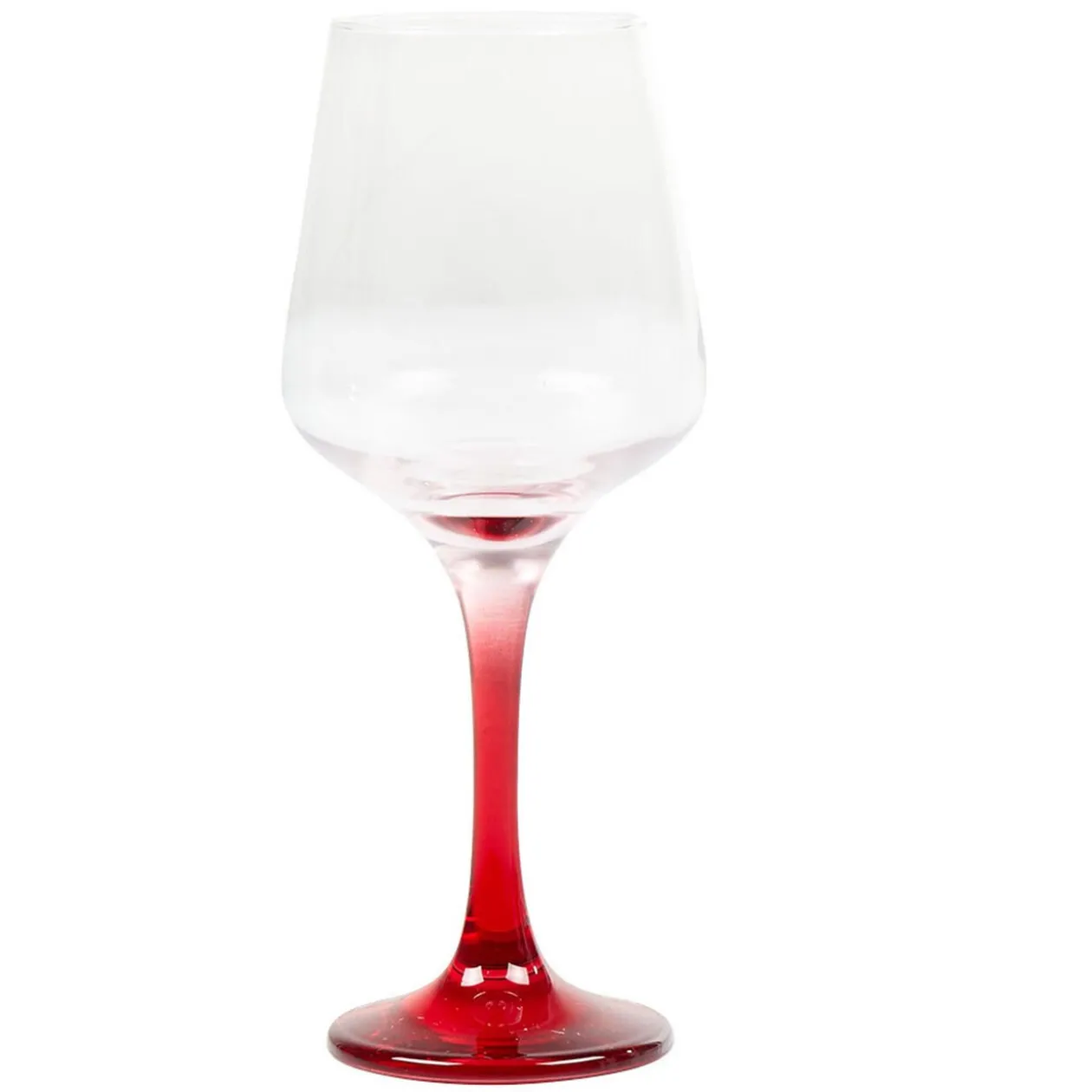 Verre à vin pied rouge translucide x6