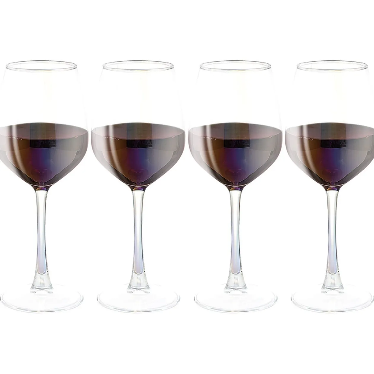 Verre à vin transparent irisé x4