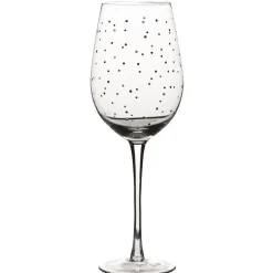 Verre à vin transparent motif pois