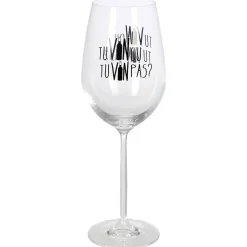 Verre à vin XL sur pied inscription Tu vin ou tu vin pas ? 75 cl