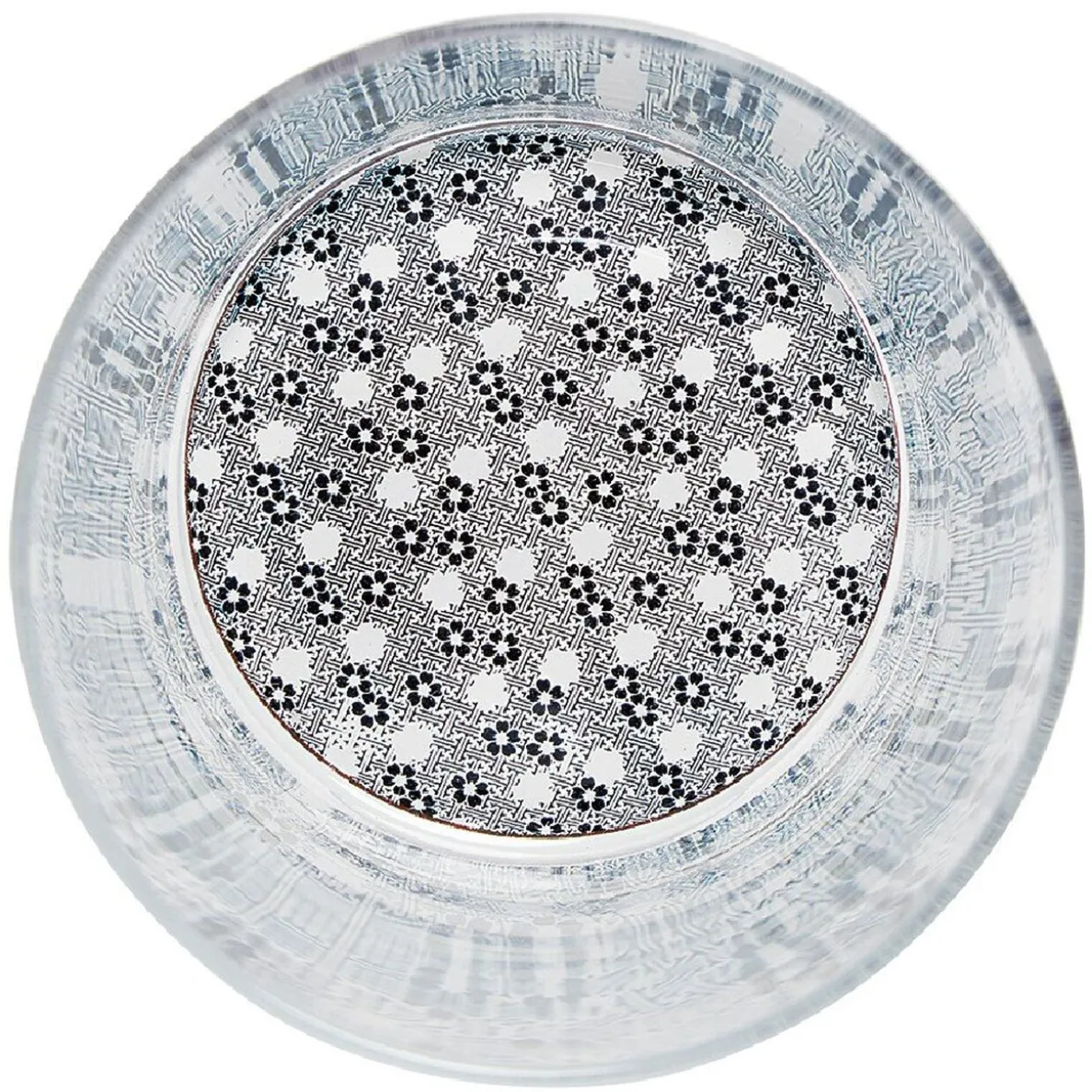 Verre bas transparent fond imprimé 34,5 cl