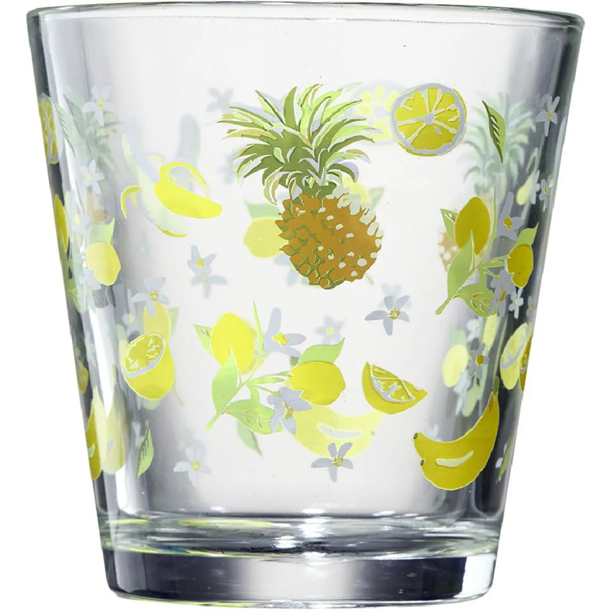 Verre conique bas motif exotique 25,5 cl x3