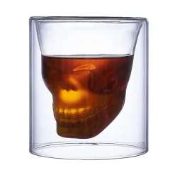 Verre double paroi Halloween tête de mort 25cl