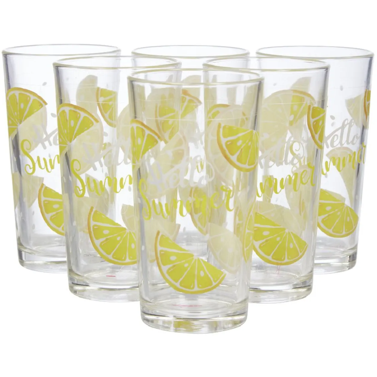 Verre haut citron Hello Summer x 6