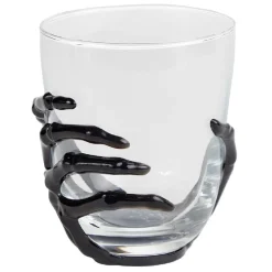 Verre main squelette Halloween noir transparent