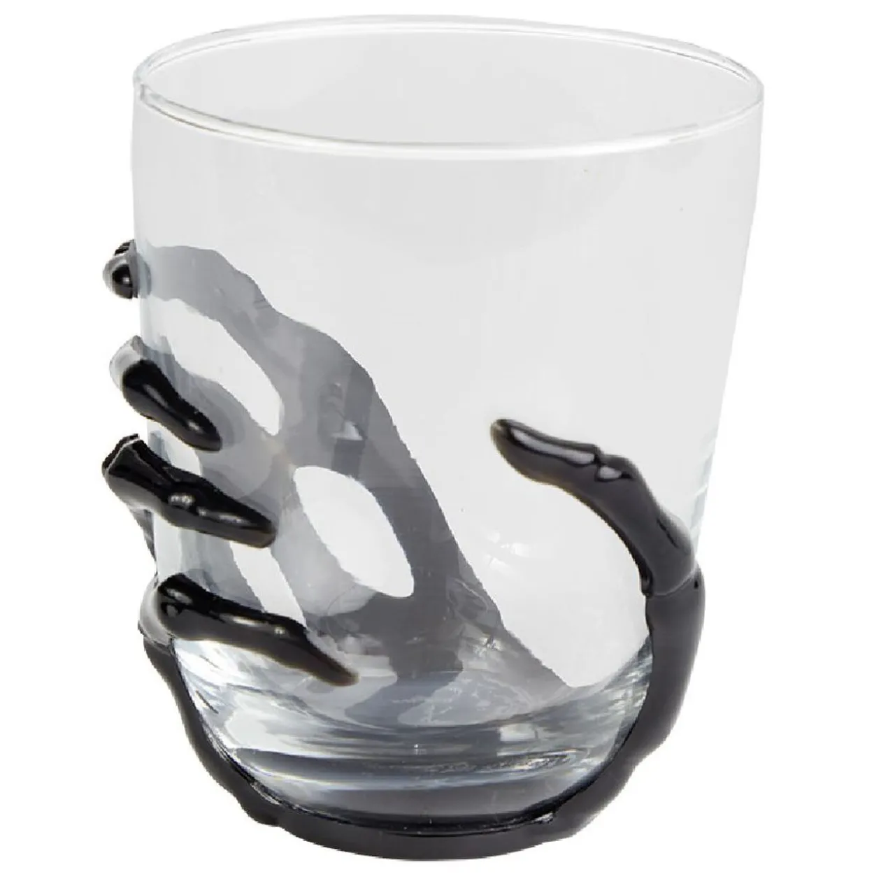 Verre main squelette Halloween noir transparent
