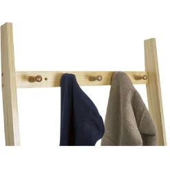 Vestiaire en bois à fixer au mur 3 étagères naturel et blanc