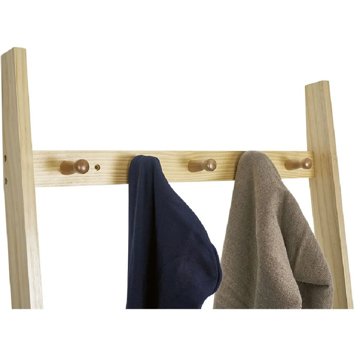 Vestiaire en bois à fixer au mur 3 étagères naturel et blanc